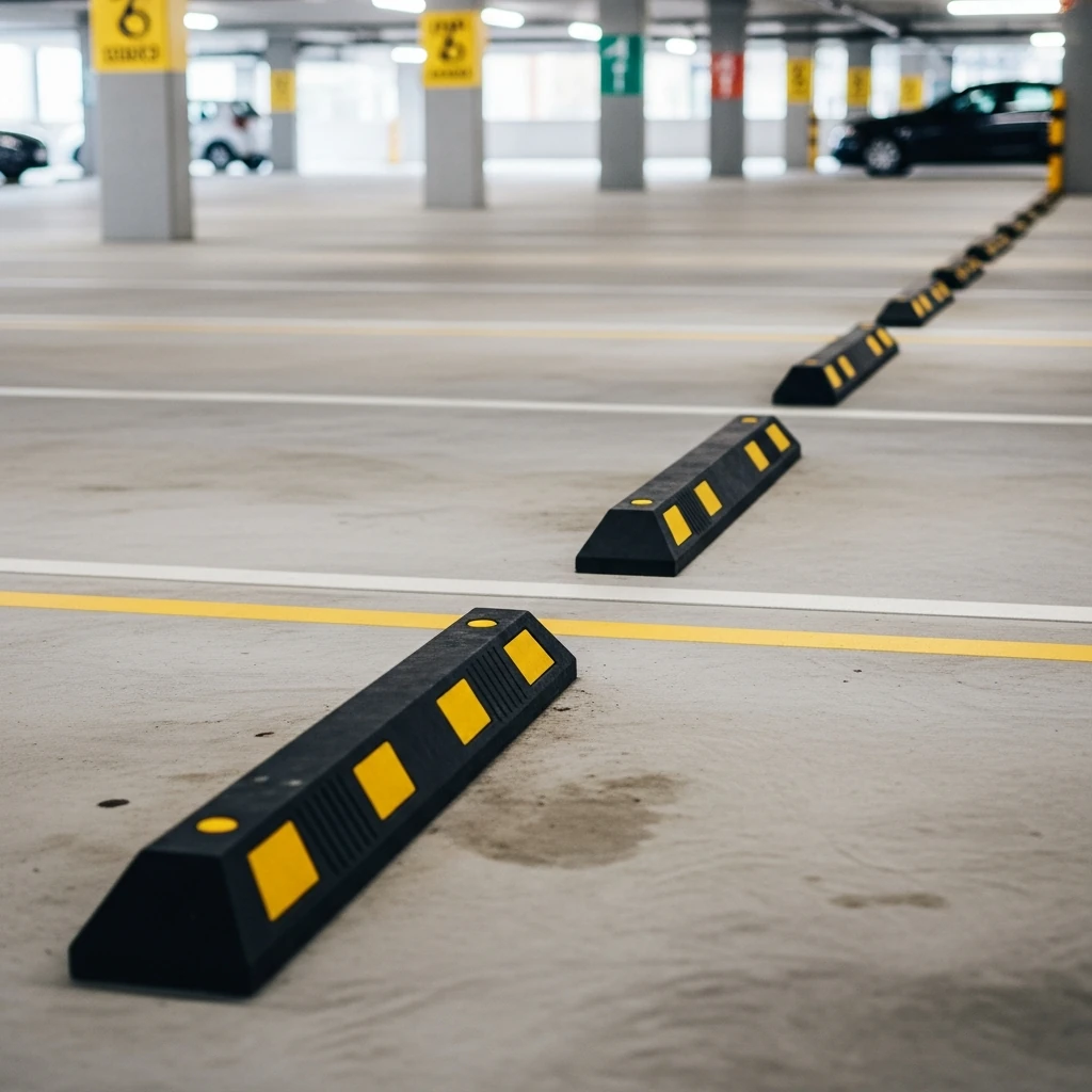 Wheel stop installation in Sydney car park