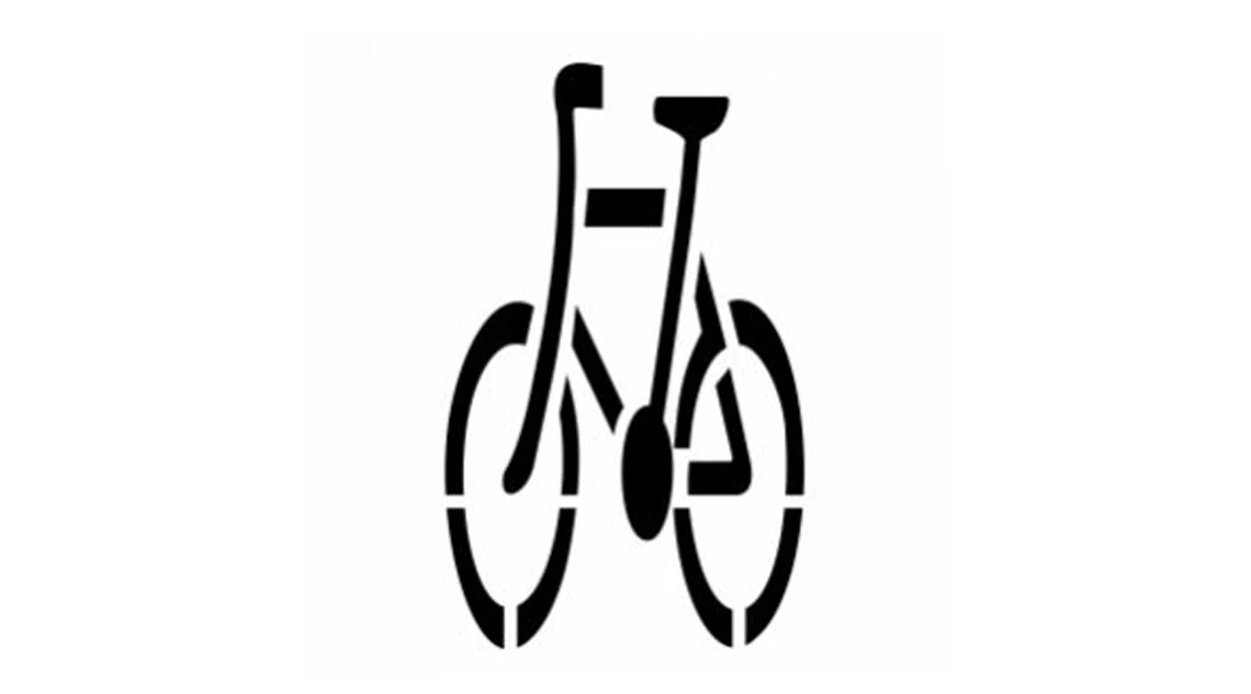 Bicycle lane symbol stencil