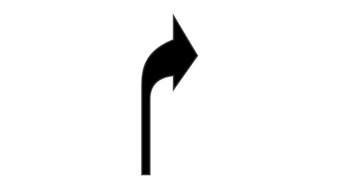 Right turn arrow stencil