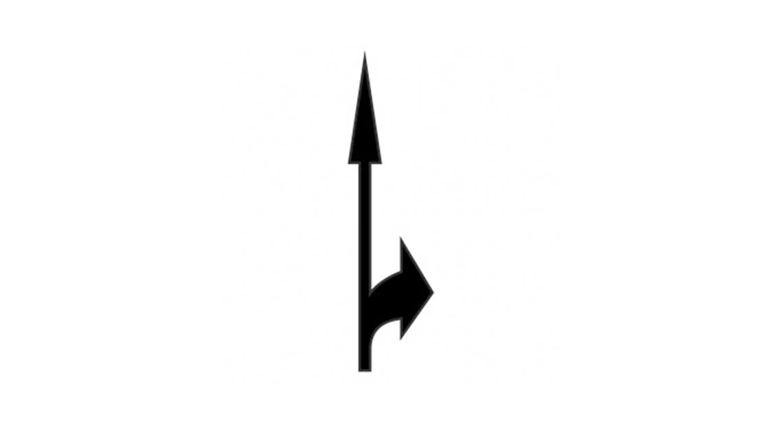 Straight and right turn arrow stencil
